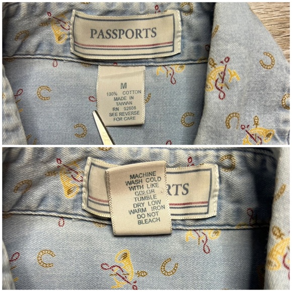 vintage Passports : denim equestrian patterned skirt set - Picture 12 of 14